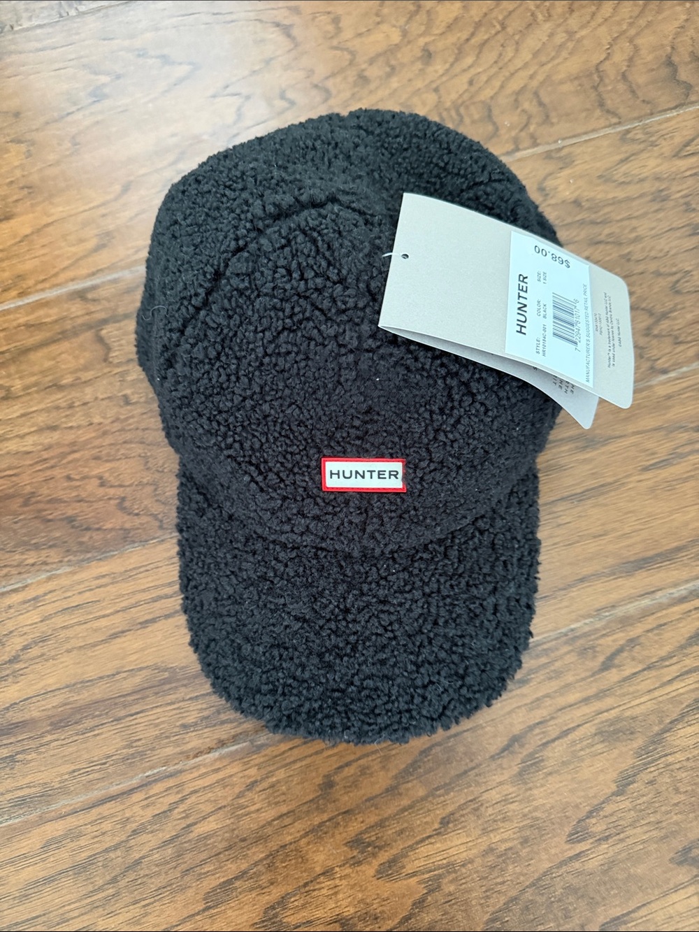 Hunter Black Sherpa Dad Cap with Red Logo